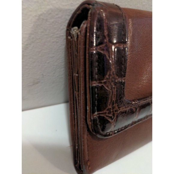 Via Piaggi Wallet Brown Top Grain Faux Leather Large Wallet Card Insert Pockets - Picture 4 of 7